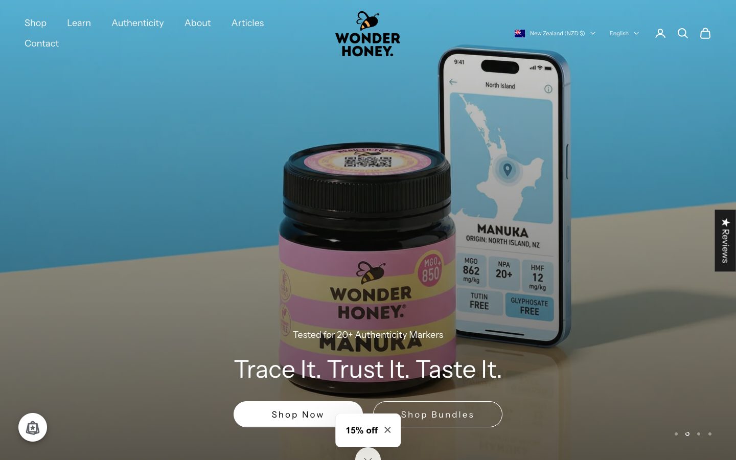 Wonder Honey homepage